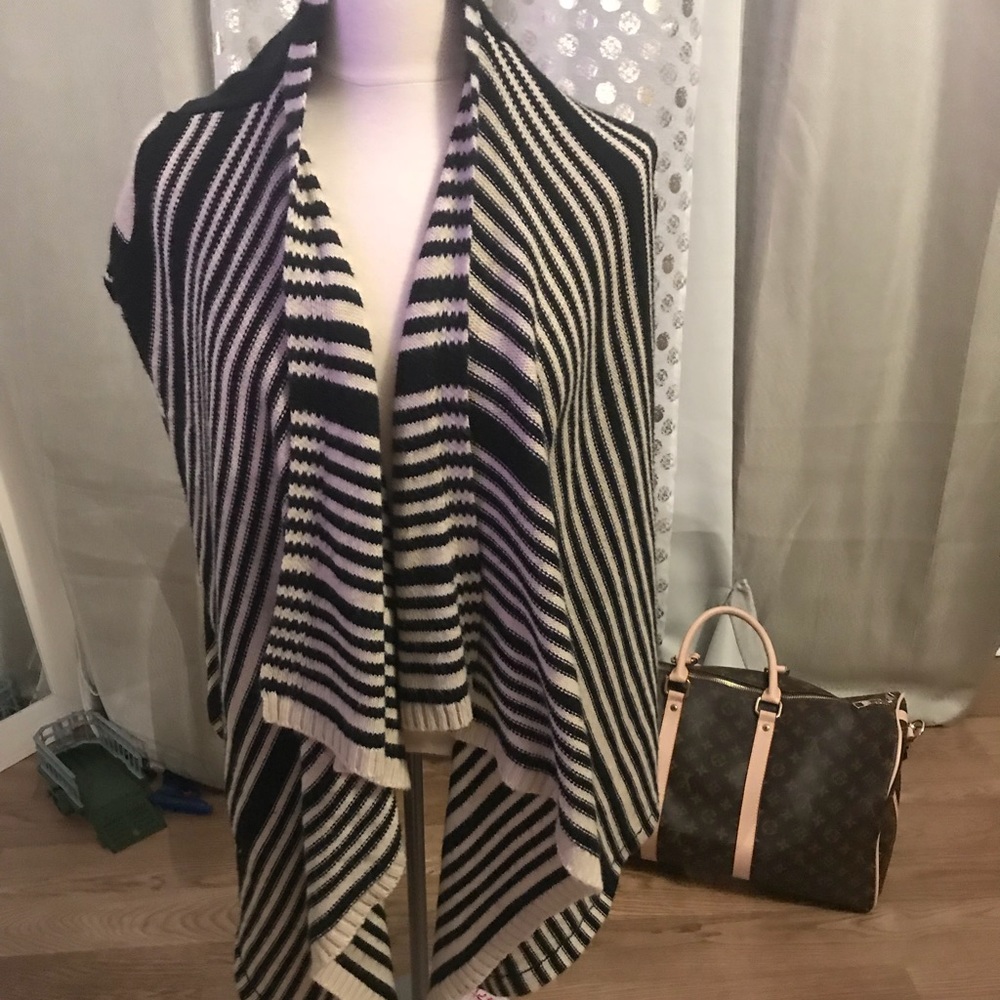 Black tan cardigan